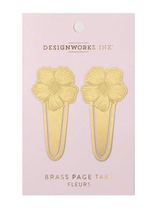 Brass Page Tabs - Fleurs