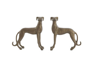 Antique Brass Dog Ornament Set of 2