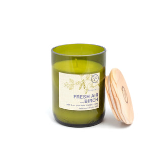 Green Recycled Glass Candle - Fresh Air + Birch