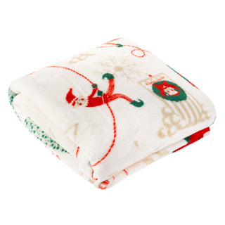 Elfie Printed Fleece Throw Cream/Mint