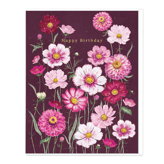 Fields Of Pink Birthday Card