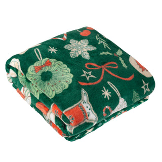 Festive Treats Printed Festive Throw Emerald