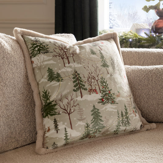 Forest Festivities Cushion Natural
