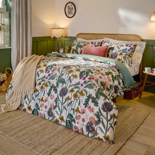Florapedia Printed Floral Double Duvet Cover Set Oatmeal