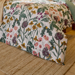 Florapedia Printed Floral Double Duvet Cover Set Oatmeal