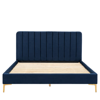 Kensington Indigo Velvet Double Bedstead