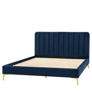 Kensington Indigo Velvet Double Bedstead