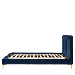 Kensington Indigo Velvet Double Bedstead