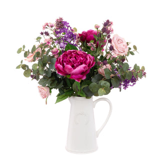 Peony & Lilac in Ceramic Jug