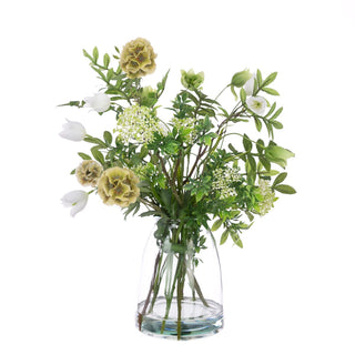 Scabiosa & Foliage in Vase