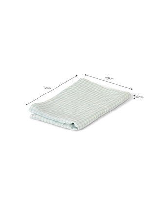 Oaksey Checked Runner Sky Blue