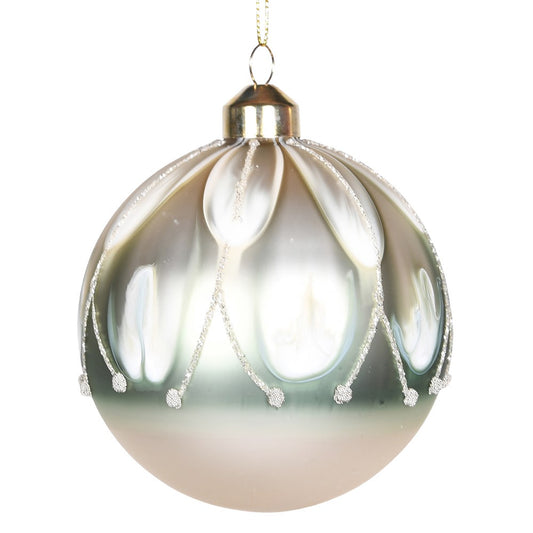 Sage Gold Glitter Bauble