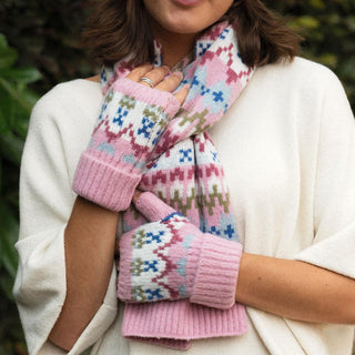 Carla Fingerless Gloves- Pink