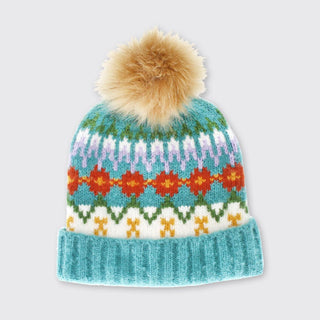 Carla Bobble Hat-Blue