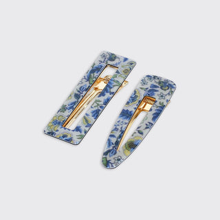 Verity Set of Two Hair Clips Blue