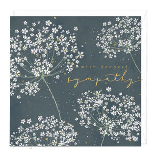 White Blossoms Sympathy Card