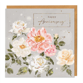 Peonies & Roses Anniversary Card