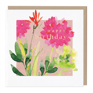 Orange Poppy Birthday Card