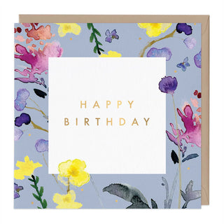 All-Over Blue Poppy & Thyme Birthday Card