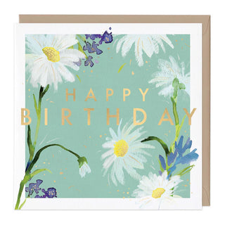 Messy Daisies Watercolour Birthday Card