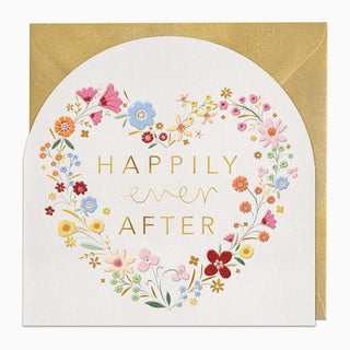 Happily Ever After Floral Heart Arch Card