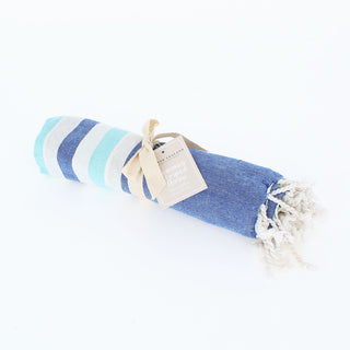 Mixed Blue Hamman Striped Towel