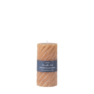 Vanilla Medium Pillar Candle Twist- Amber