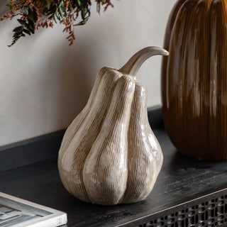 Ceramic Pumpkin Chestnut Brown