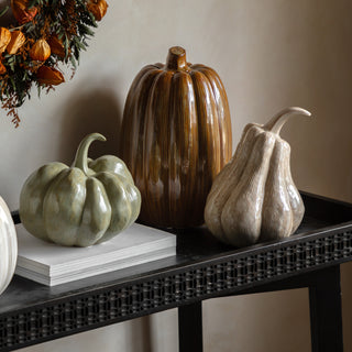 Ceramic Pumpkin Chestnut Brown
