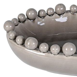 Grey Oval Bobble Bowl