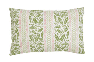 Oak Stripe Single Cover Set Green/Pink