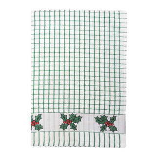 Hunter Green Holly Jacquard Tea Towel