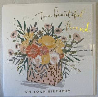 Flower Bag Beautiful Friend Birthday Card