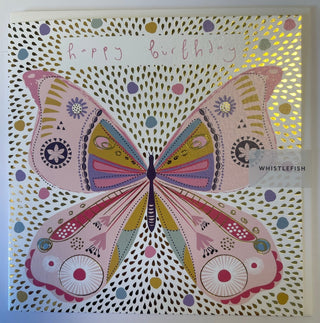 Golden Butterfly Birthday Card