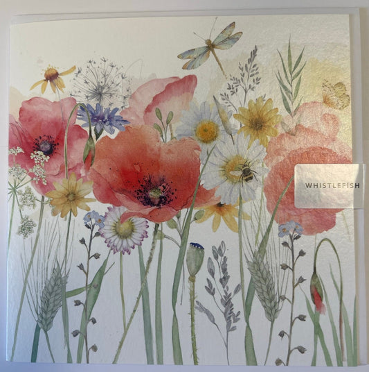 Poppies Meadow Flowers Art Card