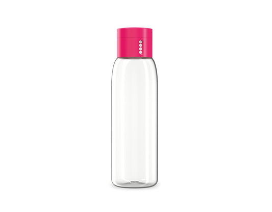 Dot Water Bottle with Counting Lid Pink