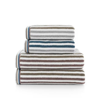 Hanover Stripe Hand Towel Walnut