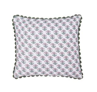 Indienne Blockprint Cushion 45cm x 45cm, Khaki