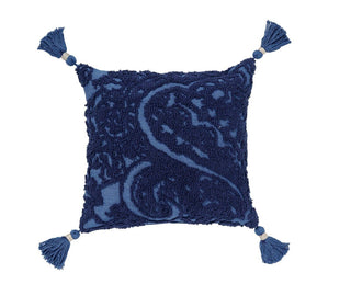 Paisley Needle Point Cushion 45cm x 45cm, Royal Blue