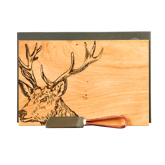 Stag Oak Cheese Board & Knife Set