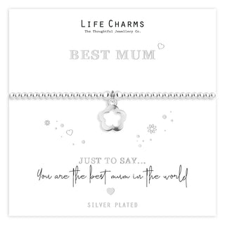 Just To Say Best Mum Flower Charm Bracelet