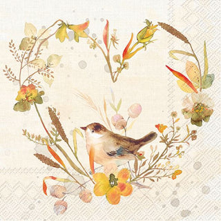 Lovely Little Bird Cream Paper Napkin