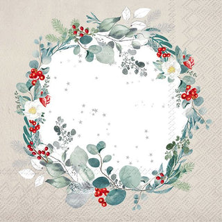 Felina Wreath Light Grey Paper Napkin