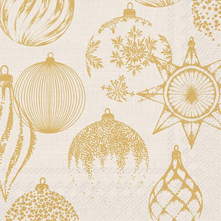 Shining Baubles Cream Gold Paper Napkin