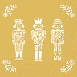 Bright Nutcrackers Gold Paper Napkin