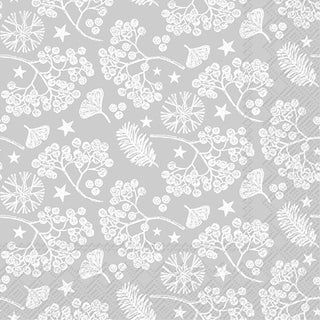 Bright Winter Branches Silver Paper Napkin