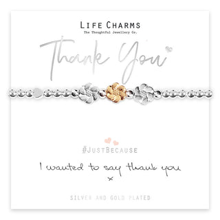 Thank You Silver Flower Bracelet