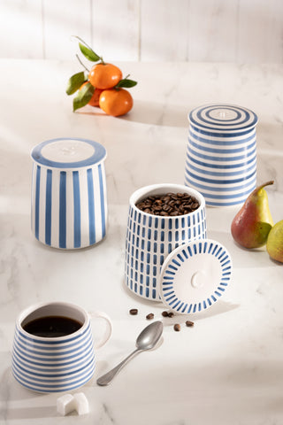 At Home Coffee Canister Blue