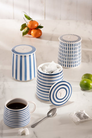 At Home Tea Canister Blue