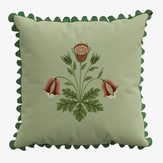 Rose Cushion 50cm x 50cm, Bough's Green/Rose
